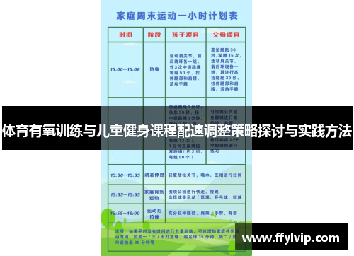 体育有氧训练与儿童健身课程配速调整策略探讨与实践方法